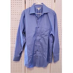 Banana Republic Mens Blue Oxford Dress Shirt L 16 16.5 Cotton Twill Preppy